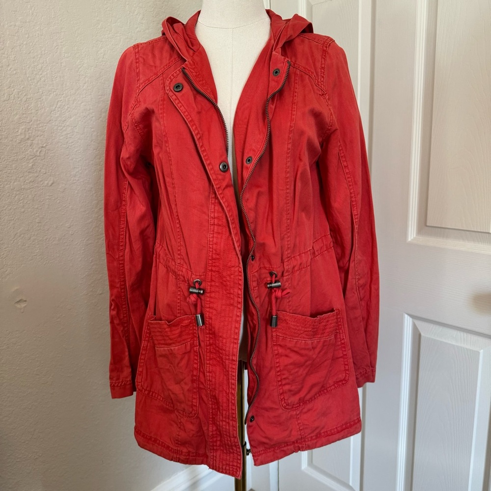 Burnt Red Lightweight Fall Trench Jacket